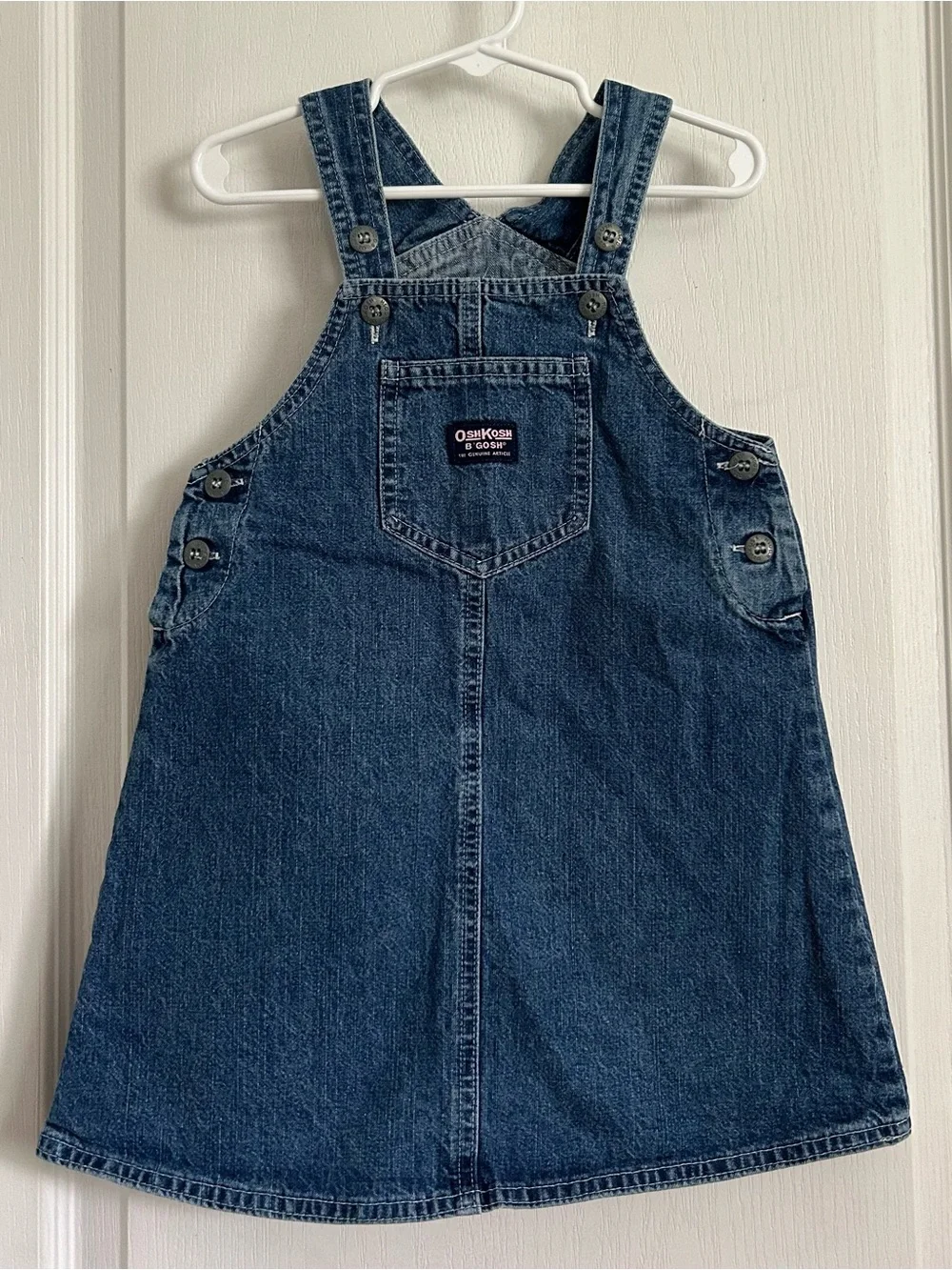 VTG 90s Dress 5 Oshkosh Vestbak Denim Overall Jumper Cottagecore Farm Western